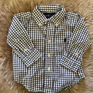 Ralph Lauren Navy and White Checkered Shirt